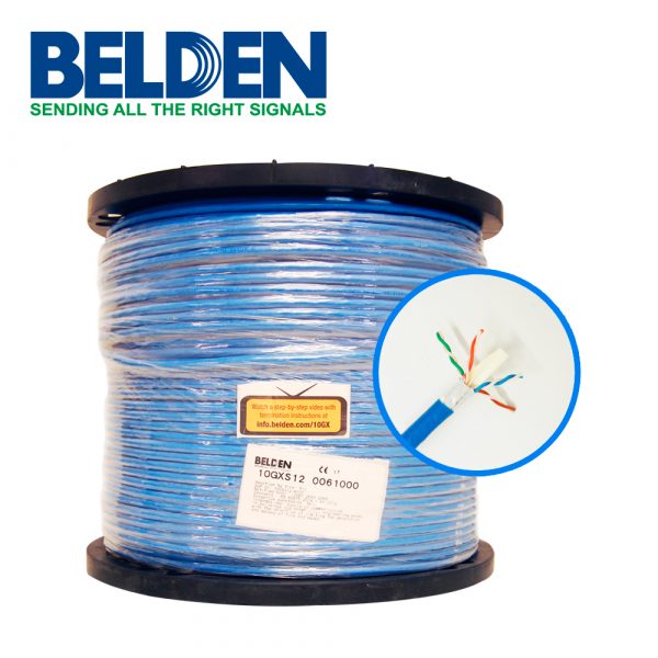 CABLE UTP BELDEN 10GXS12 0061000 CAT6A 305MT RISER 23AWG AZU