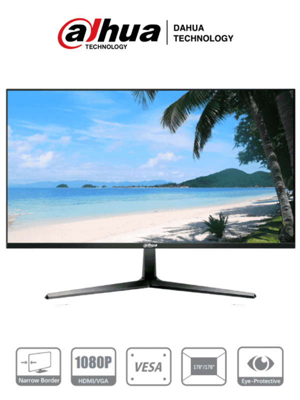 DAHUA DHI-LM27-B200 - Monitor de 27 Pulgadas/ Full HD/ Especial para Videovigilancia/ Ideal para trabajo 24/7/ Marco Ultra Delgado/ Entrada HDMI&VGA/ VESA/ #LoNuevo